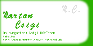 marton csigi business card